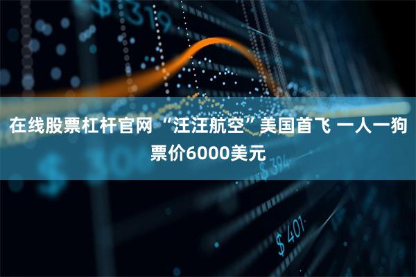 在线股票杠杆官网 “汪汪航空”美国首飞 一人一狗票价6000美元
