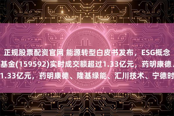 正规股票配资官网 能源转型白皮书发布，ESG概念再受关注，A50ETF基金(159592)实时成交额超过1.33亿元，药