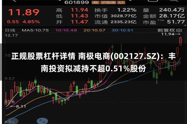 正规股票杠杆详情 南极电商(002127.SZ)：丰南投资拟减持不超0.51%股份