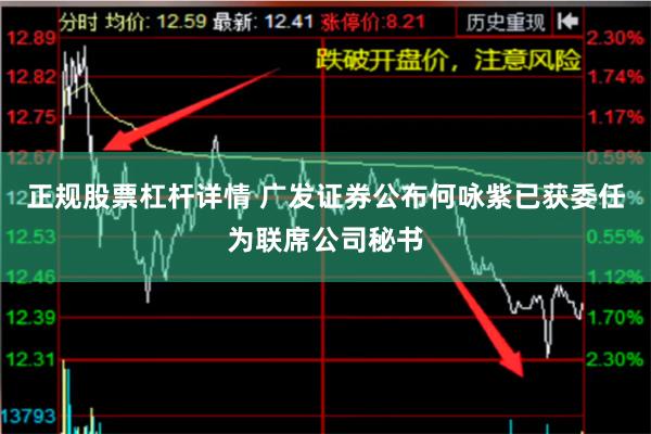 正规股票杠杆详情 广发证券公布何咏紫已获委任为联席公司秘书